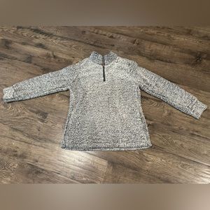 Women's size small, Weatherproof brand, grey fleece quarter zip.